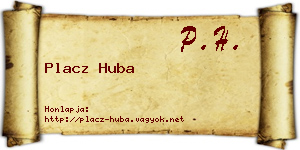 Placz Huba névjegykártya